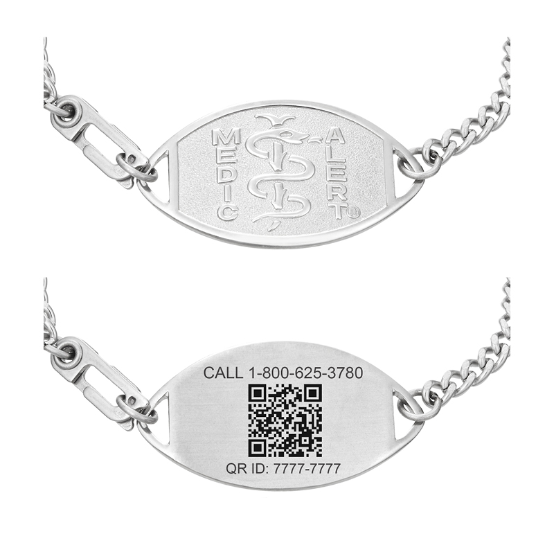 Image for QR Code Embossed Medical ID Bracelet Stainless Steel