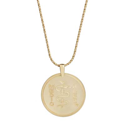 Image for French Rope Medical ID Necklace 14k Gold