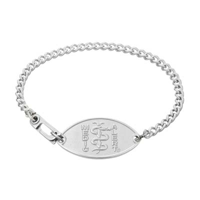 Image for Classic Petite Embossed Medical ID Bracelet Stainless Steel