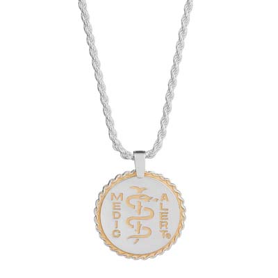 Image for French Elite Medical ID Necklace Sterling Silver
