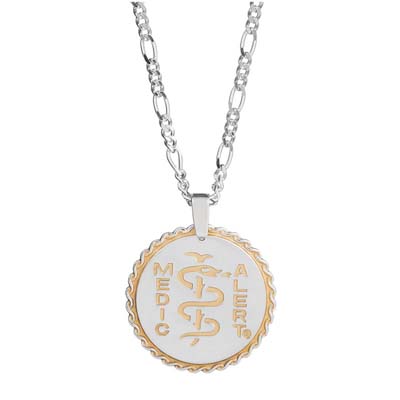 Image for Figaro Elite Medical ID Necklace Sterling Silver