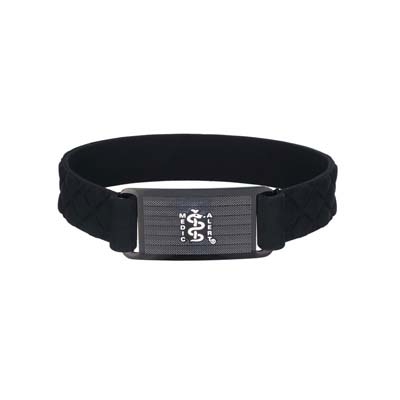 Image for Sport Silicone Quilted Midnight Medical ID Bracelet