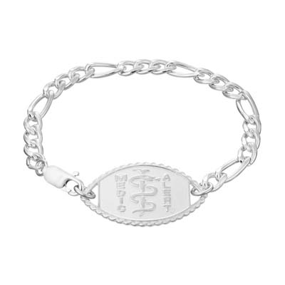 Image for Figaro Classic Medical ID Bracelet Sterling Silver