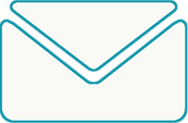 Envelope icon in blue and white