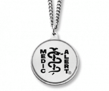 Classic MedicAlert ID chain necklace with black logo