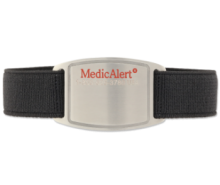 Easy Flex Medical ID Bracelet Black with red logo