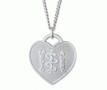 Classic Heart Charm MedicAlert ID Necklace Sterling Silver with logo