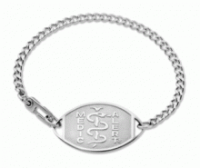 Classic Embossed Medical ID Bracelet Stainless Steel with logo