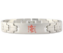 Esquire Medical ID Bracelet Stainless Steel with red logo