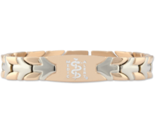 Sleek Medical ID Bracelet Rose Gold with white logo