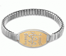 Stretch Band Medical ID Bracelet Two-Tone with logo