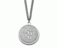 Classic Embossed MedicAlert ID Necklace Stainless Steel with logo