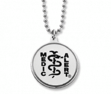Classic Ball Chain MedicAlert ID Necklace with black logo