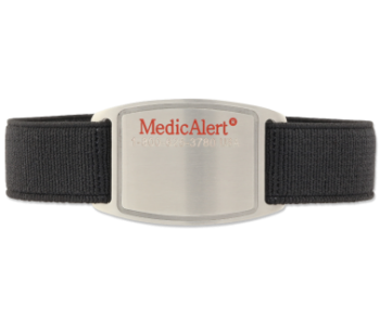 Easy Flex Medical ID Bracelet Black with red logo