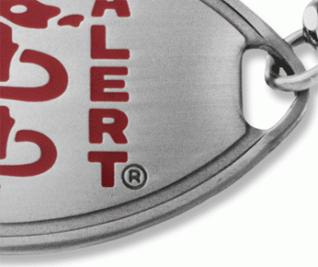 Classic Large Medical ID Bracelet with Red logo