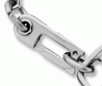 Close up of sister hook clasp on the MedicAlert Classic medical ID bracelet