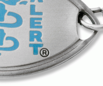 Classic Medical ID Bracelet with Light Blue logo