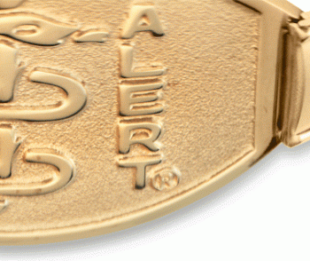 Stretch Band Large Medical ID Bracelet Gold with logo
