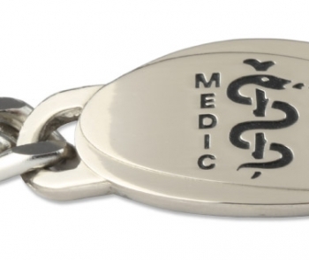 Intrepid Large Medical ID Bracelet with red logo