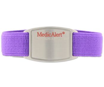 Purple Easy Flex MedicAlert bracelet