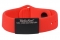  Performance silicone Medical ID bracelet with a red band and a black colored rectangular emblem