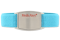Teal flexible fabric medical ID bracelet with oval MedicAlert emblem