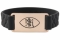 Sport Silicone Quilted Medical ID Bracelet Black with black logo on rose gold colored emblem
