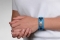 Sport Band Medical ID Bracelet Blue with oval logo on wrist