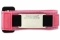 Pink reflective medical ID bracelet with fabric band, silver square MedicAlert emblem and logo